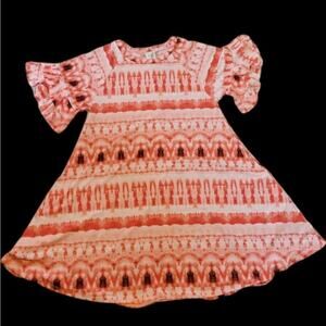 Lily Bleu ruffled sleeve, tie dye dress with pockets, size medium